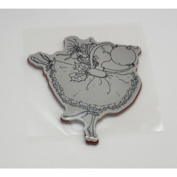 Rubber Stamp Ballerina With Balloon Design For Crafting & Card Making - Picture 1 of 4